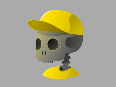 Metal Bot Boy 2d character flat flatdesign halloween illustrator skeleton skull walkcycle yellow