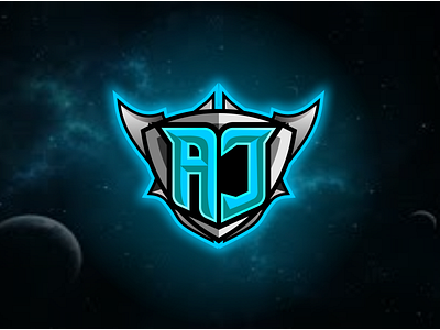 Aj design e sport icon initial logo