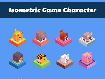 Isometric Game character box character character character design cute animals game character illustration isometric isometric art isometric character isometric game isometric illustration top down character top view character