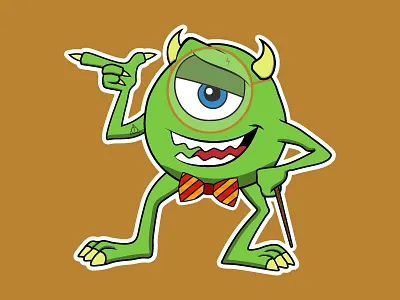 Mike Wazowski decided to be Harry Potter this Halloween adobe halloween harrypotter illustration illustrator mikewasowski sticker