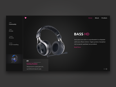 BASS HD HEADER design design ui header headphone headphones headset headshot uidesign ux design web deisgn