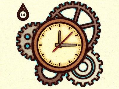 Inktober - Day #14 - Clock. adobe advertising alexei conceptual design digital distress experiment graphic illustration illustrator magazine personal print retro texture vector vella visual work