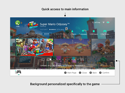 Nintendo Switch - eShop Game case study game interface mario nintendo switch problem resolve shop ui ux