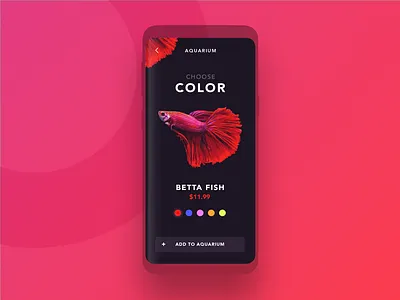 Fish Store UI app aquarium buy color dashboard design fish mobile red store ui