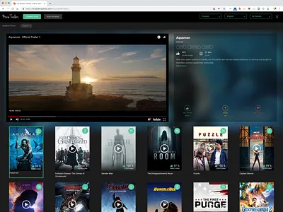 Movie Trailers on BookMyShow blur movie ui