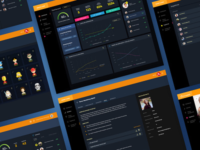 Gamification Backoffice avatars avatars icon backoffice battles dark dashboard dashboard game gaming ui users ux