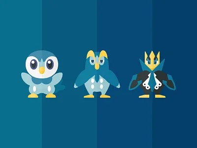 Gen IV Pokémon empoleon icon iconography illustration piplup pokemon prinplup