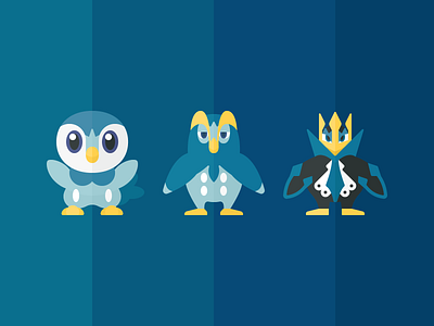 Gen IV Pokémon empoleon icon iconography illustration piplup pokemon prinplup