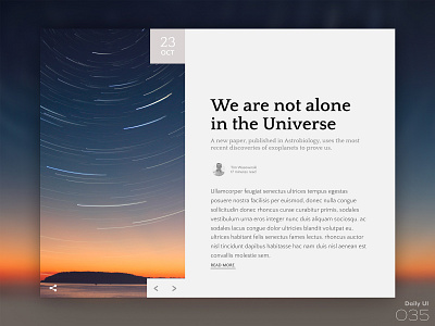 Daily UI #035 035 blog blogpost dailyui et post ufo universe
