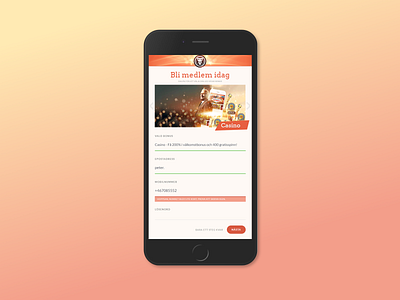 Vegas Poker Member Registration app design sketch ui vector web