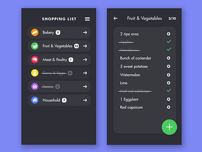 Shopping List App Redesign app design modern redesign shopping list