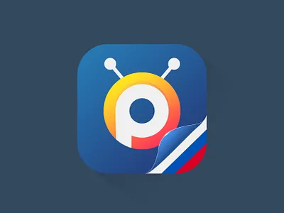 P app icon art blue branding colorful design dribbble flag flat gradient icon icons illustration logo mark p letter p tv tv tv design wrap