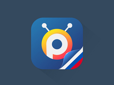 P app icon art blue branding colorful design dribbble flag flat gradient icon icons illustration logo mark p letter p tv tv tv design wrap