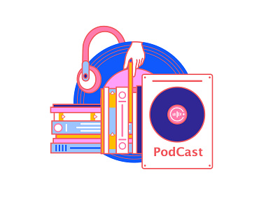 PodCast music ui 品牌 商标 插图 设计