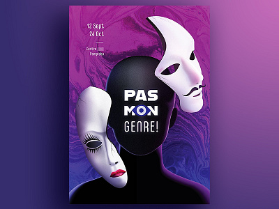 "Pas mon genre ! " // "Not my gender!" artdirection exhibition exhibition design eye gender graphicdesign identity illustration illustrator man masks notmygender poster posterdesign vector woman