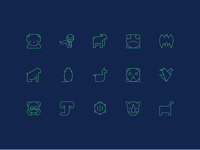 Animal Line Art Icons icon line art vector