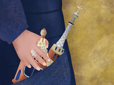 Stolen the piece of Barcelona to immortal selfmemories barcelona illustation park guell spain