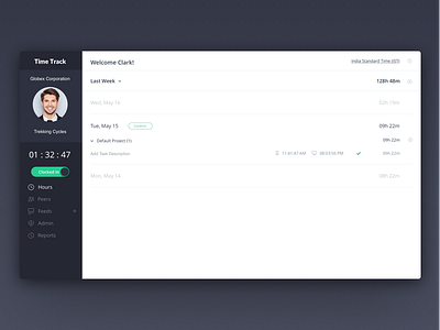 Time Track dashboad timetracking ui design ux design