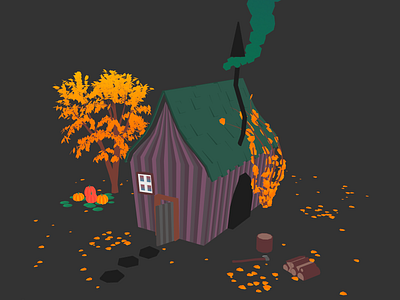 The Witch's House 3d blender halloween house illustration low poly lowpoly october witch