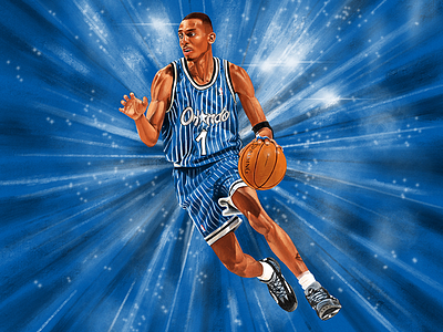 Penny Hardaway basketball digital draw hardaway illustration magic nba orlando paint painting penny procreate