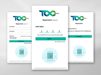 Registation Screen Flow app design registration form signup ui ux verification
