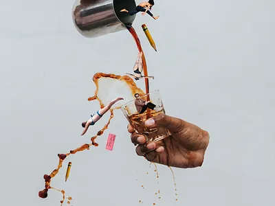 Caffeine Provokes Productivity caffine coffe collage collage art creative photoshop