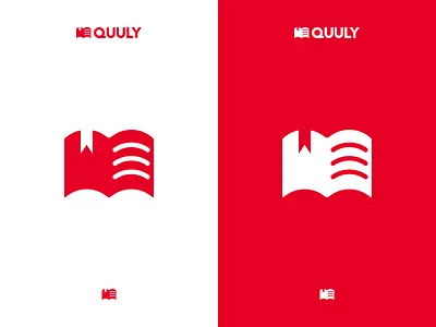 Bookmarked book brand education logo sketch