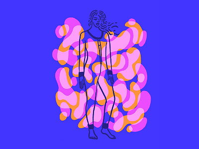 Underpants blue character fashion illustration inktober inktober2018 onesie orange pink portrait woman