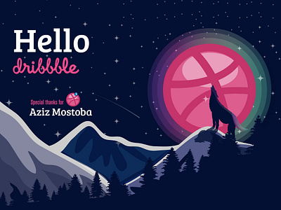 Hello Dibbble debut debut shot debutshot design dribbblers firstshot hello dribbble illustration invitation vector web