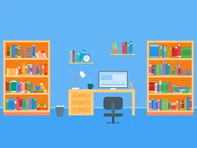 Workspace design flat flat design freelance illustration office vector work