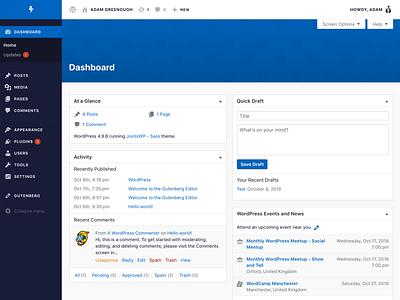 WordPress Admin Theme (Dashboard) admin admin dashboard app blog cms dashboard design editor typography ui ux wordpress