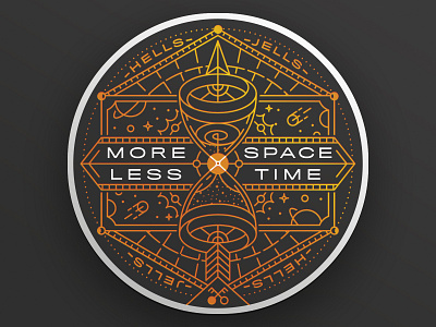 Sticker Idea for October arrow dark eyes flat golden halloween illustration monoline mule occult october space sticker stickermule symbol time