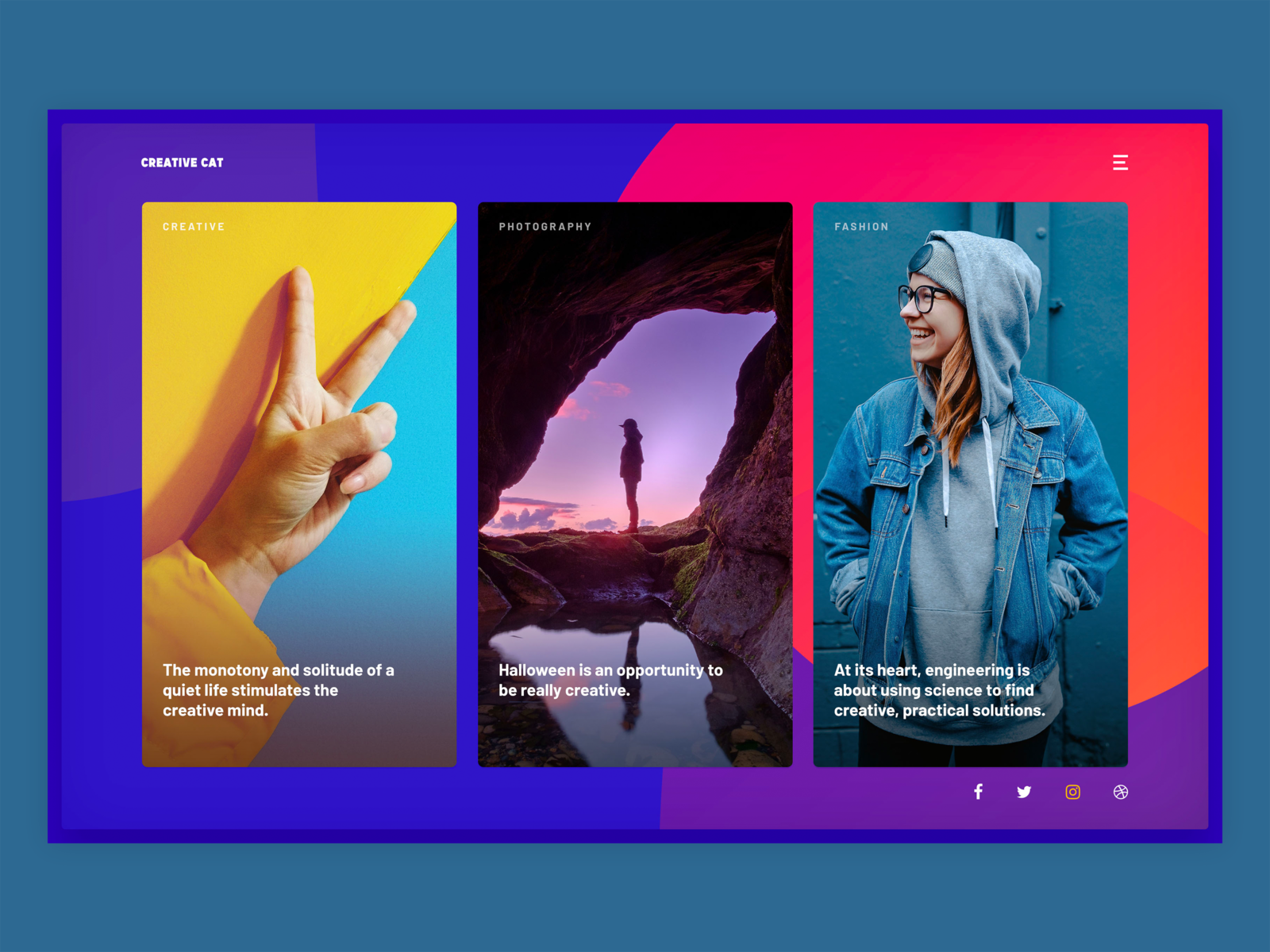 Example of Colourful Creative Header