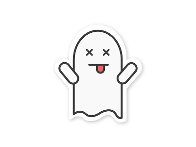 Dizzy Ghost : Stickermule design emoji ghost illustration illustrator minimal sticker stickermule ui ux vector web