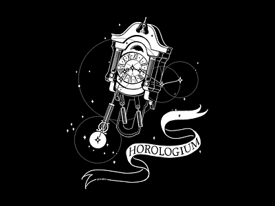 Inktober Day 14 - Clock art cintiq clock clocks clockwork constellation digital horologium illustration inktober inktober2018 stars witchy