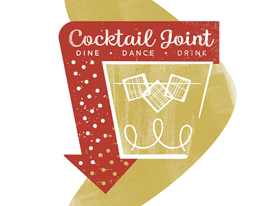Cocktail Sign cocktail illustration liquor retro signage vintage