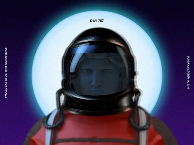 Day 757 3d art astronaut character concept cinema4d creative design gradiant mars modeling sculpting space