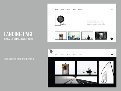 Daily UI #003 - Landing Page dailyui dailyui 003 landing page landing page ui photographers photography logo photography website travel blog