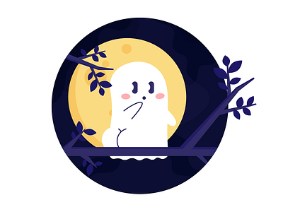 Ooops! flat ghost halloween illustration simple