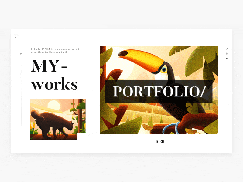 Animals.gif animal illustration pages ui ux