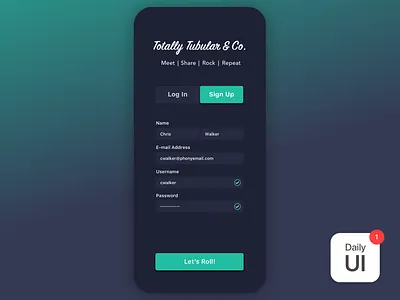 001 Sign Up challenge daily ui