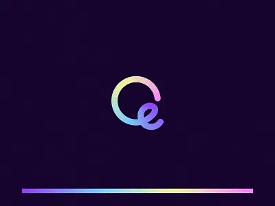 eQ Logo branding colorful creative design e eq flowing gradient graphic illustration letter lettermark line logo logomark mark q qe symbol unique