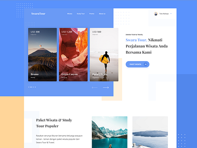 Swara Tour Exploration clean color design dribbble exploration home page landing page nature template tour travel typography vocation web