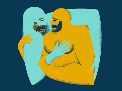 Hugs beard brush character eye figure gay grain hair hand hug illustration lgbtq love mustache nake texture