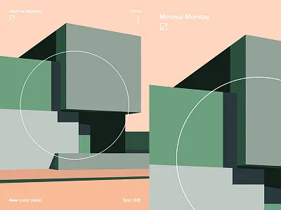 Fragment 97 abstract architecture circle composition form green helvetica illustration laconic minimal modern