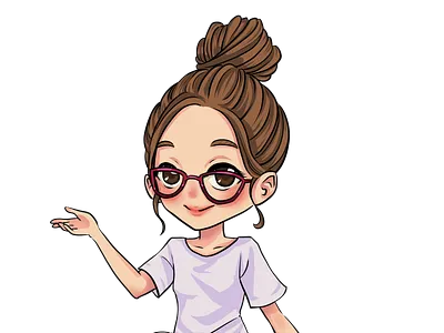 Small model customer illustration person sd vecter