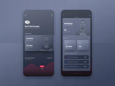 UI Challenge - Esports Earnings app branding card clean dark design dota dota2 esports games gaming ios modern ui ux