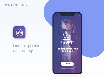 PriVet animal care app appointments business design fitness health hospital ideas ios app iphone x medication mobile app mobile app design pet app pet care technology veterinarian