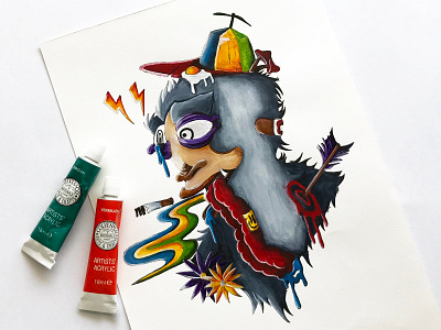 Rainbow Ape ape character art illustration lowbrow monkey painting rainbow