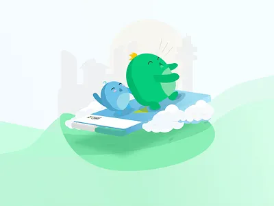 Joey And Chargie illustration mascot ui vector